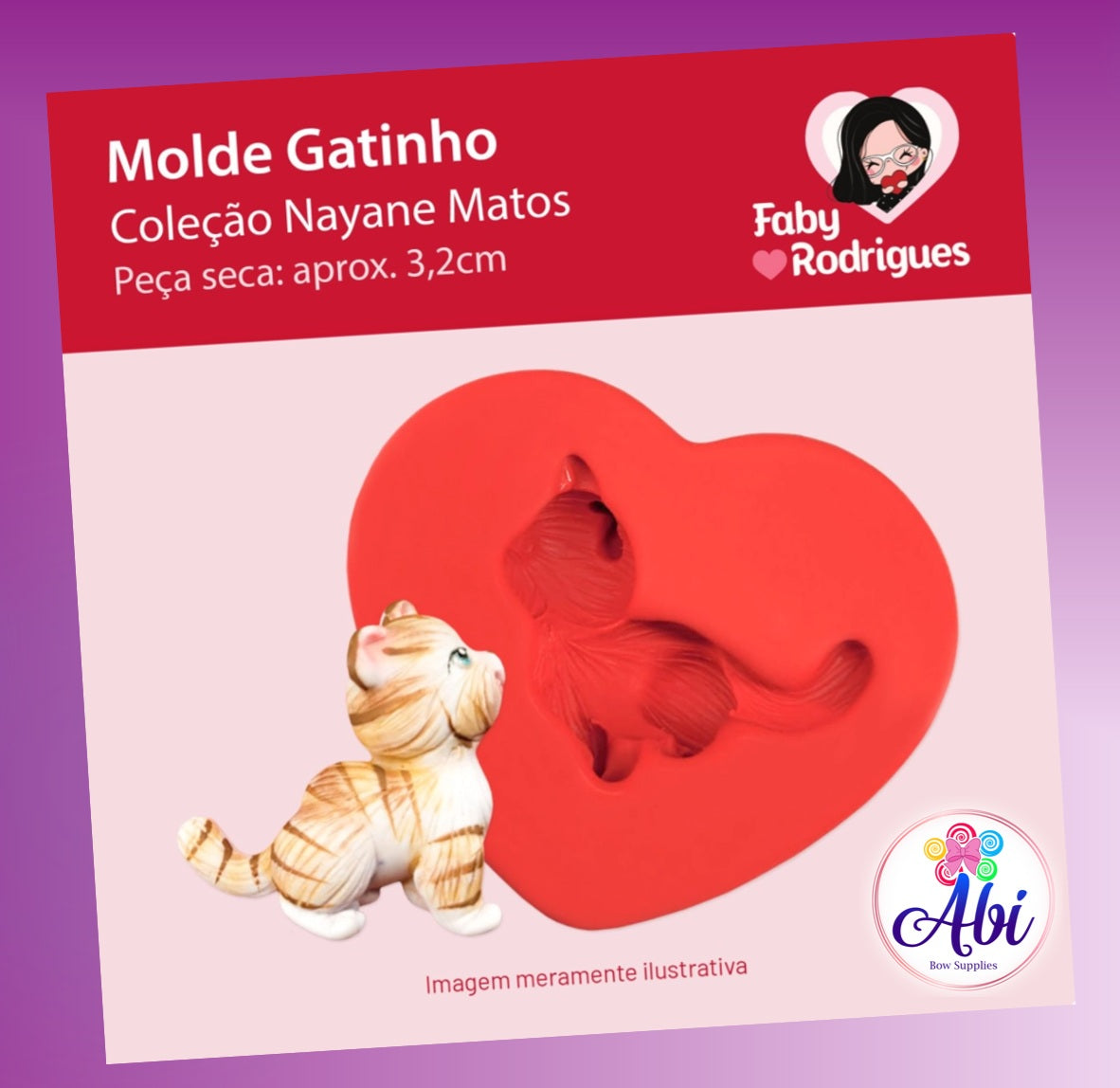 Molde de Silicon Gatinho. Faby Rodrigues