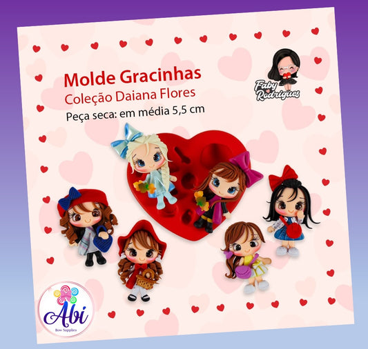 Molde de Silicon Gracinhas. Faby Rodrigues