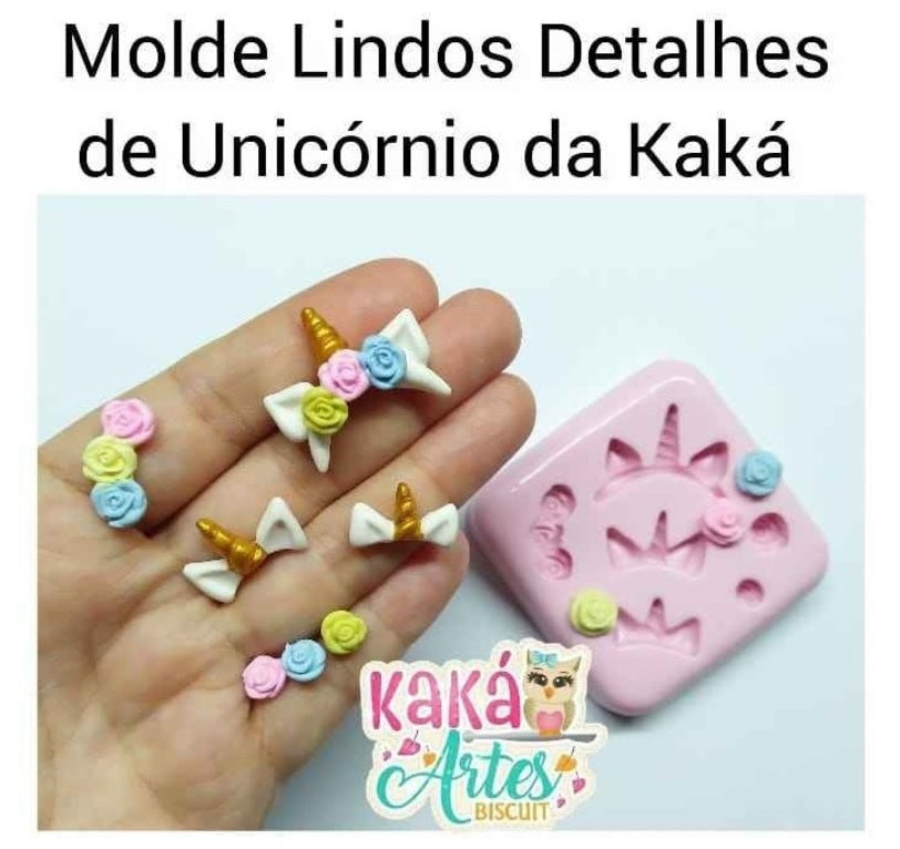 Molde de Silicon Lindos Detalhes de Unicórnio da Kaká
