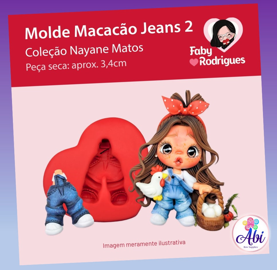 Molde de Silicon Macacao Jeans 2. Faby Rodrigues