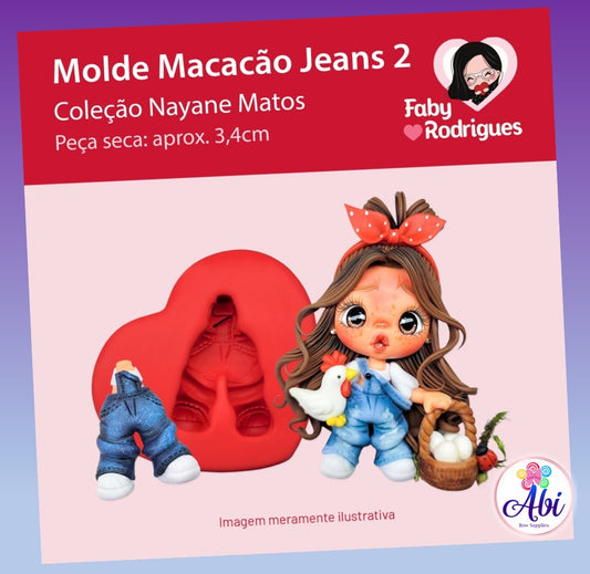 Molde de Silicon Macacao Jeans 2. Faby Rodrigues