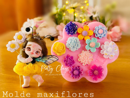 Molde de Silicon Maxi Flores. Pretty Clays