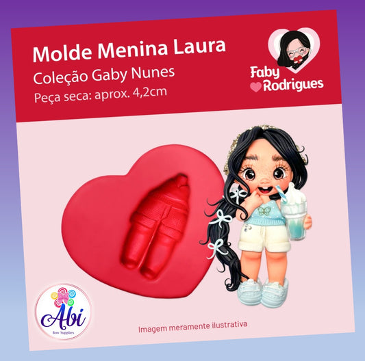 Molde de Silicon Menina Laura. Faby Rodrigues
