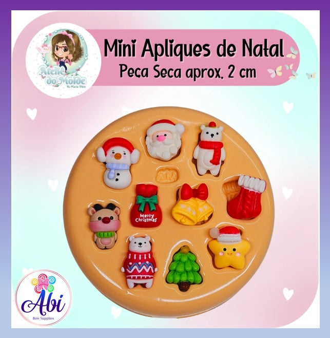 Molde de Silicon Mini Apliques de Natal AdM