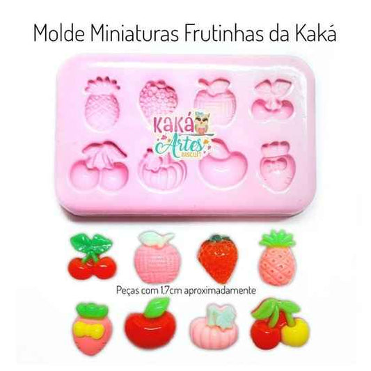 Molde de Silicon Miniaturas Frutinhas da Kaká