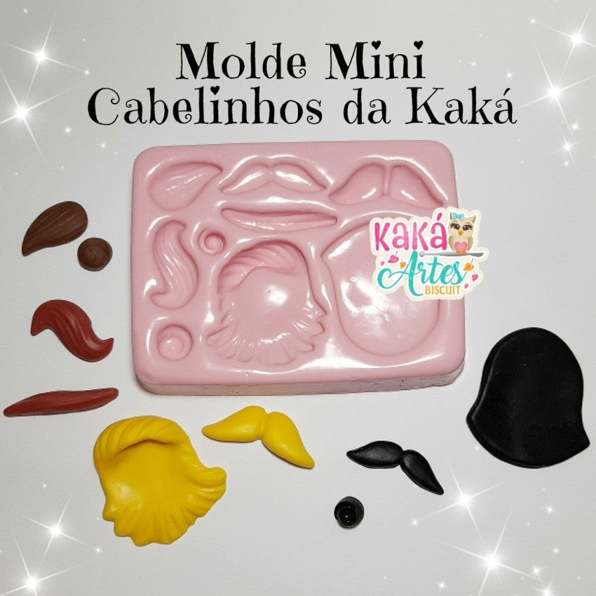 Molde de Silicon Mini Cabelinhos da Kaka