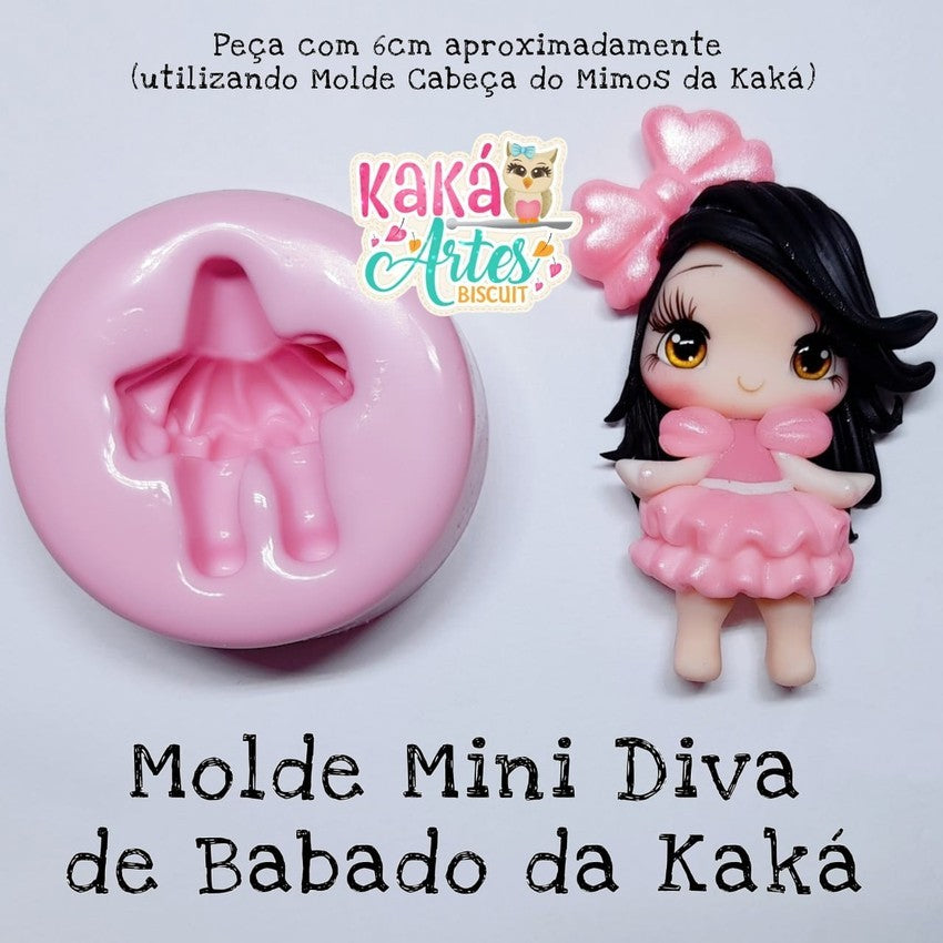 Molde de Silicon Mini Diva de Babado da Kaka