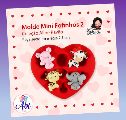 Molde de Silicon Mini Fofinhos 2. Faby Rodrigues