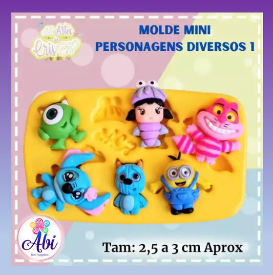 Molde de Silicon Mini Personagens Diversos 1 AC