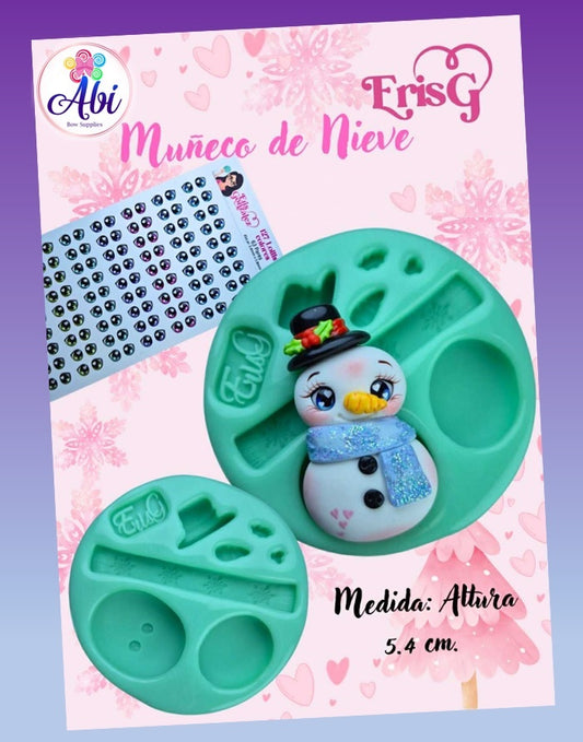 Molde de Silicon Muneco de Nieve. ErisGonzalez