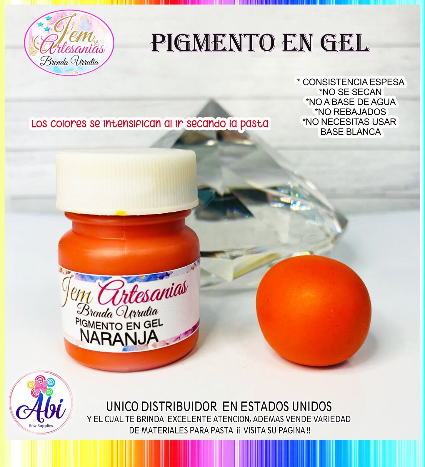 Pigmento en Gel color Naranja BU