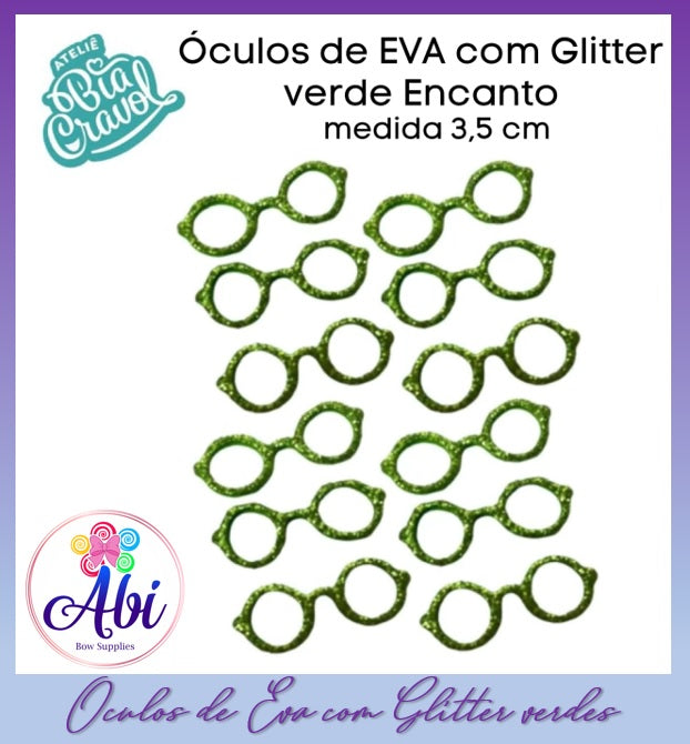 Oculos de Eva com Glitter Verde / Lentes de Fomi con Glitter Verde Encanto BC