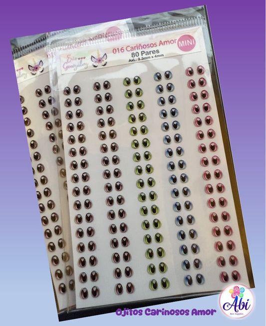 Ojitos Resinados No. 16 Carinosos Amor. Eris Gonzalez