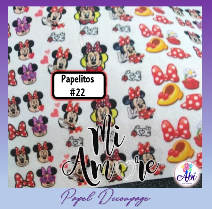 Papel Decoupage Mod. 22 Minnie Mouse