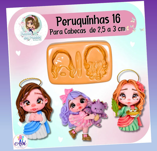 Molde de Silicon Peruquinhas 16 AdM