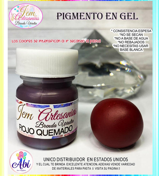 Pigmento en gel color Rojo Quemado BU