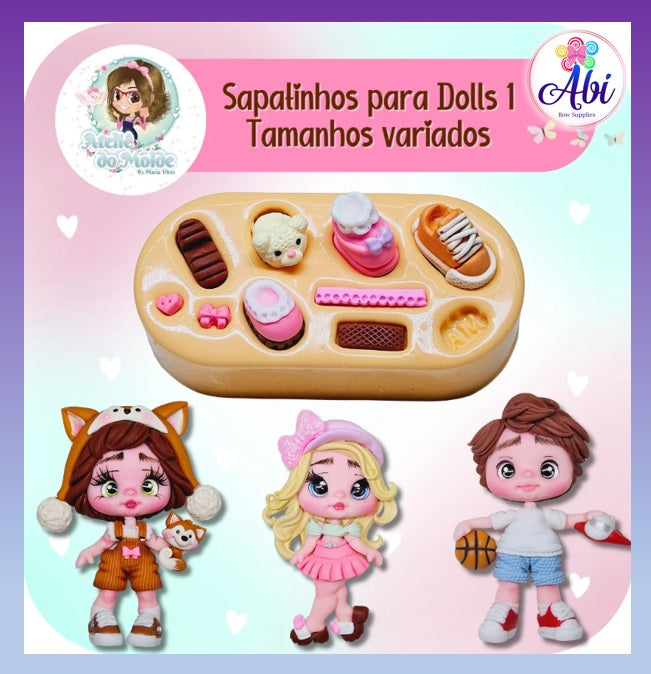 Molde de Silicon Sapatinhos para Dolls 1 AdM