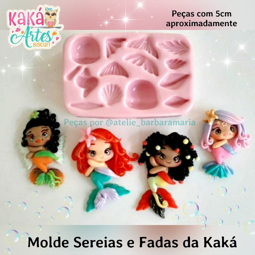 Molde de Silicon Sereias e Fadas da Kaka