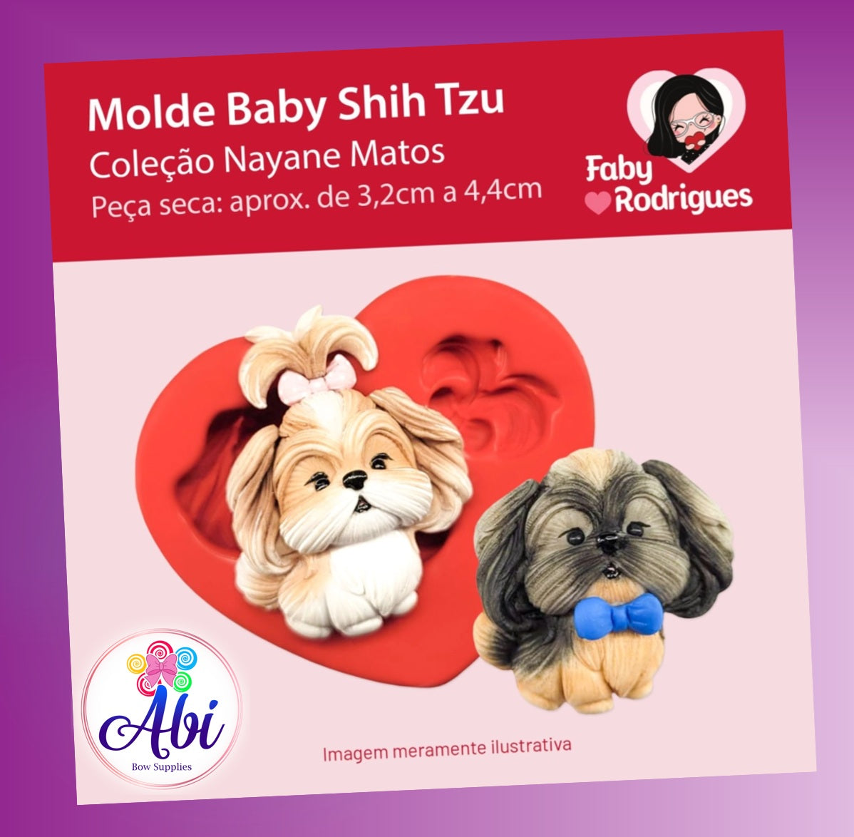 Molde de Silicon Shih Tzu. Faby Rodrigues