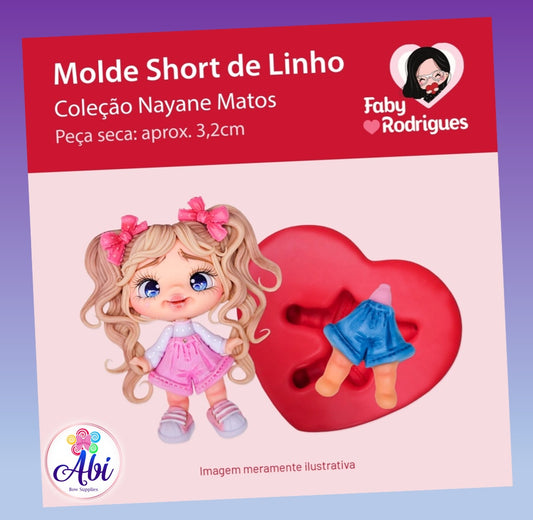 Molde de Silicon Short da Linho. Faby Rodrigues