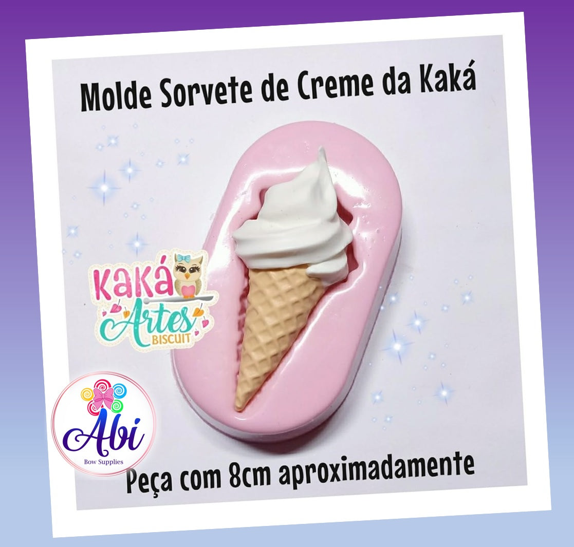 Molde de Silicon Sorvete Casquinha da Kaka.