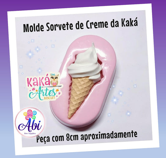 Molde de Silicon Sorvete Casquinha da Kaka.
