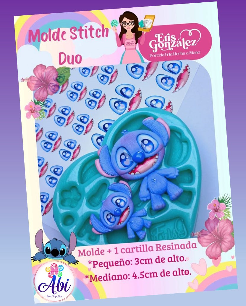 Molde de Silicon y Cartera Resinada Stitch Duo Eris Gonzalez