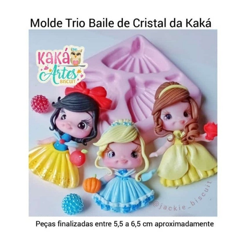 Molde de Silicon Trio Baile de Cristal da Kaka