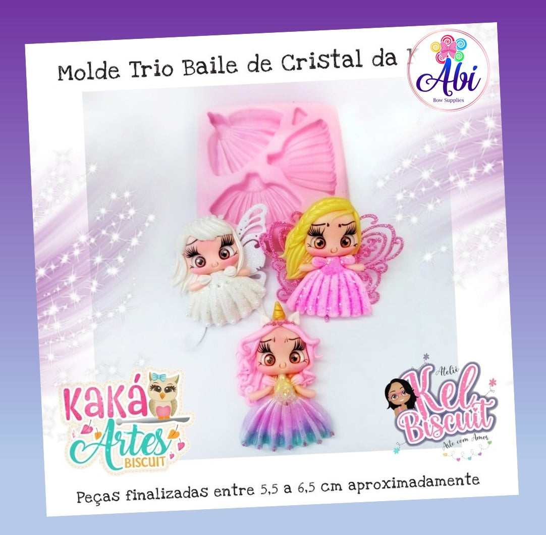 Molde de Silicon Trio Baile de Cristal da Kaka