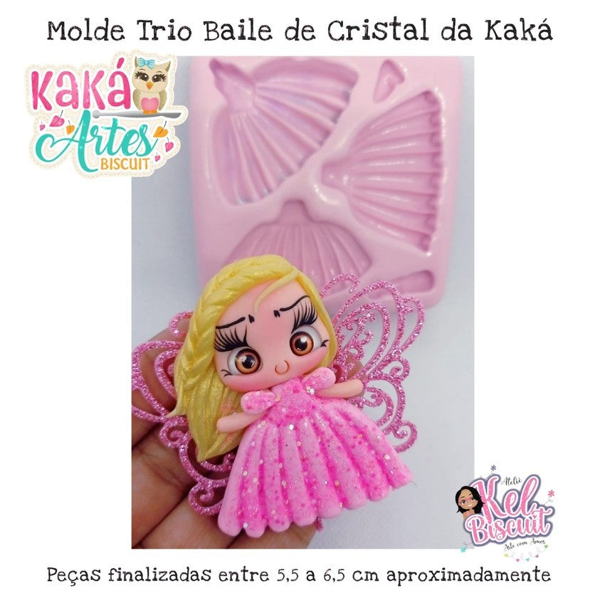 Molde de Silicon Trio Baile de Cristal da Kaka