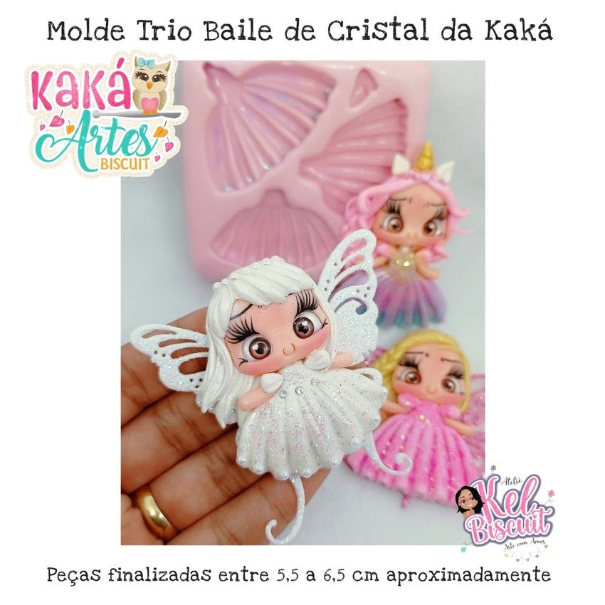 Molde de Silicon Trio Baile de Cristal da Kaka