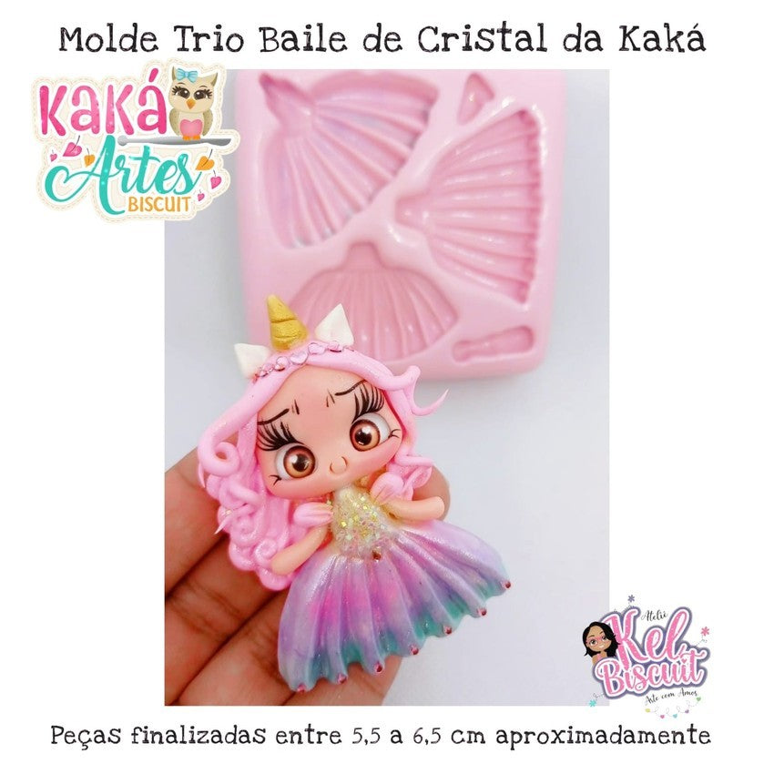 Molde de Silicon Trio Baile de Cristal da Kaka