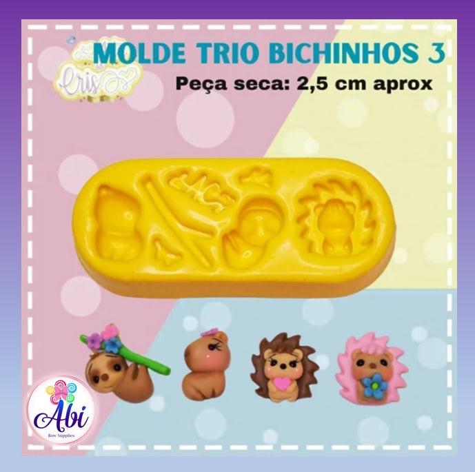 Molde de Silicon Trio Bichinhos 3 AC