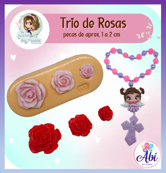 Molde de Silicon Trio de Rosas AdM