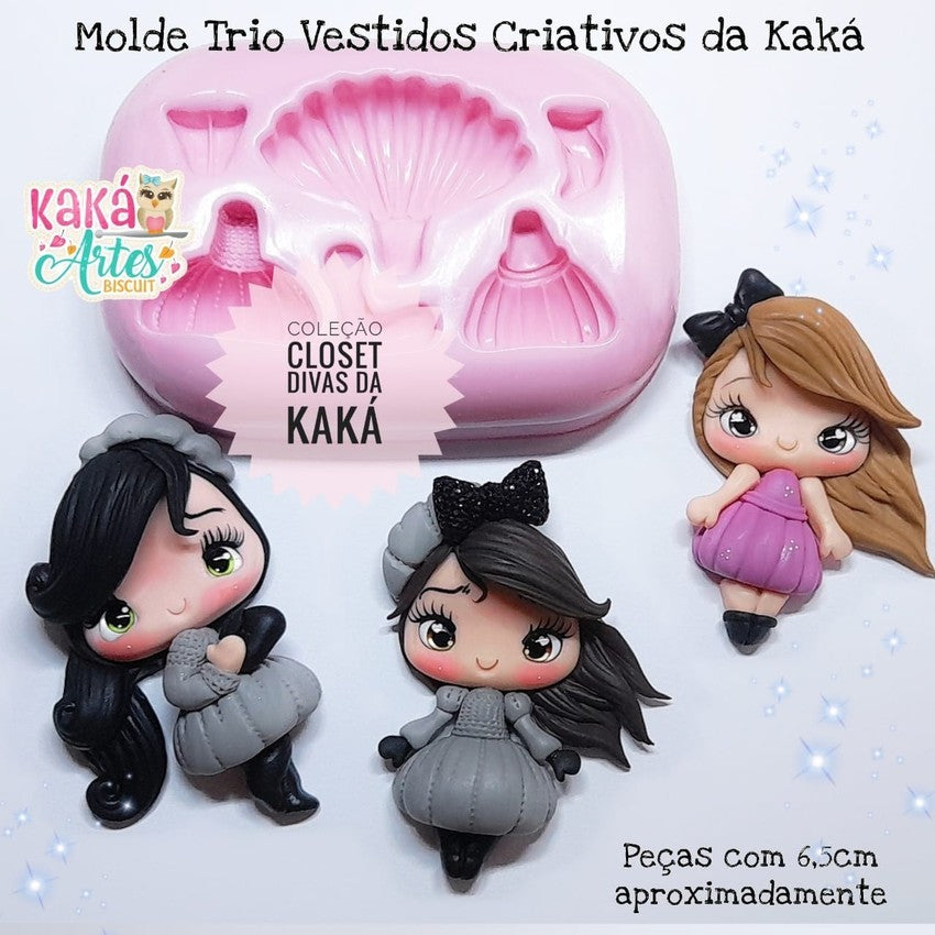 Molde de Silicon Trio Vestidos Criativos da Kaka