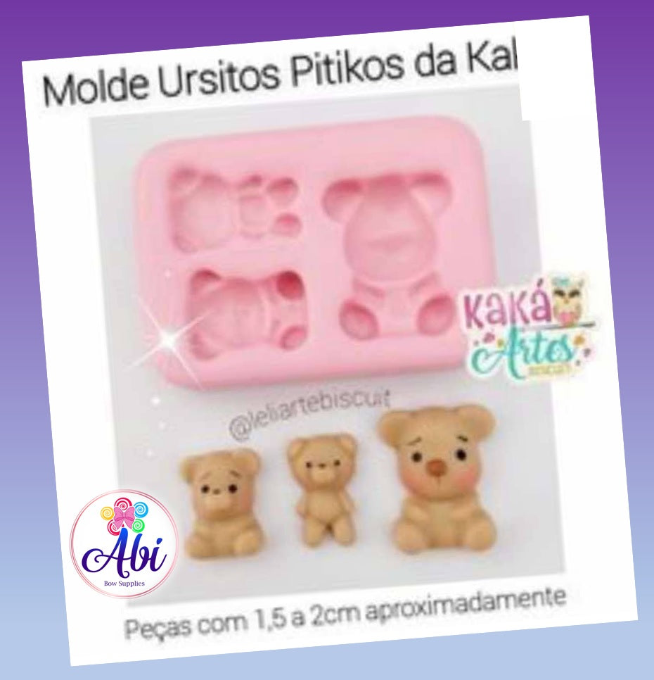 Molde de Silicon Ursitos Pitikos da Kaka