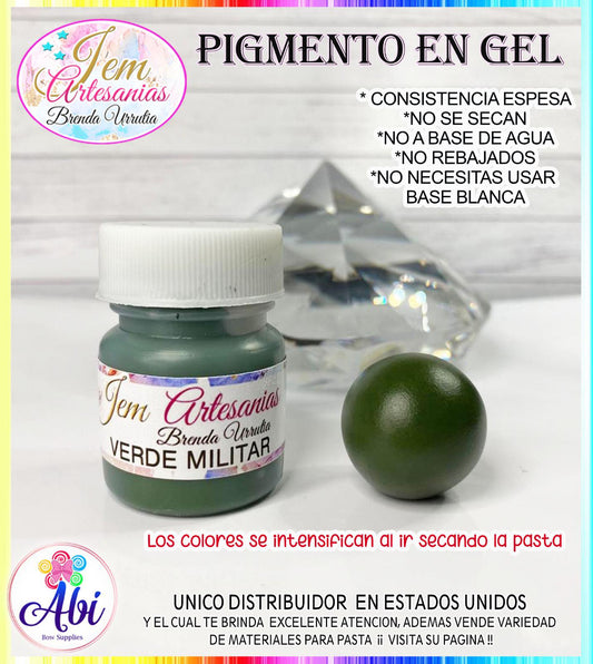 Pigmento en Gel color Verde Militar BU