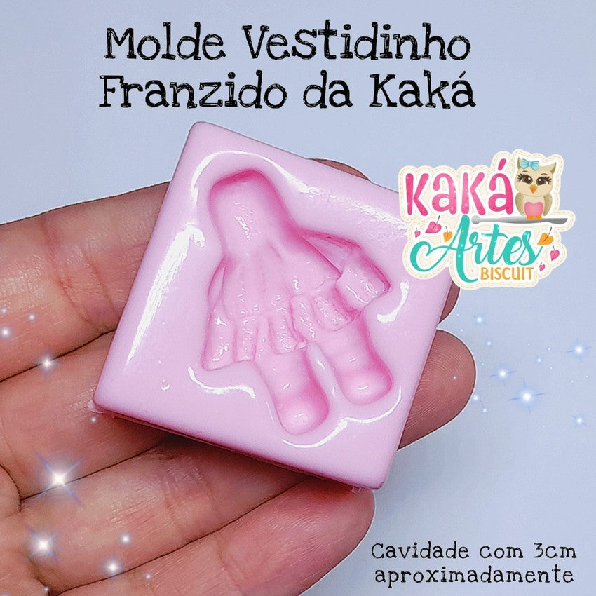 Molde de Silicon Vestidinho Franzido da Kaka