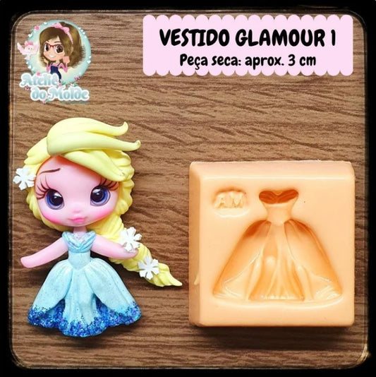 Molde de Silicon Vestido Glamour 1 AdM