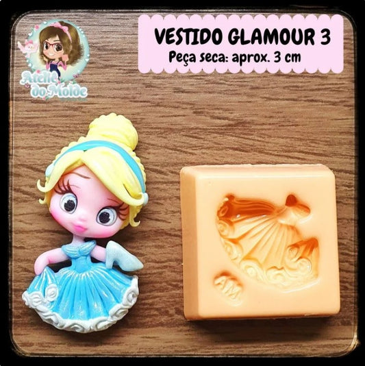 Molde de Silicon Vestido Glamour 3 AdM