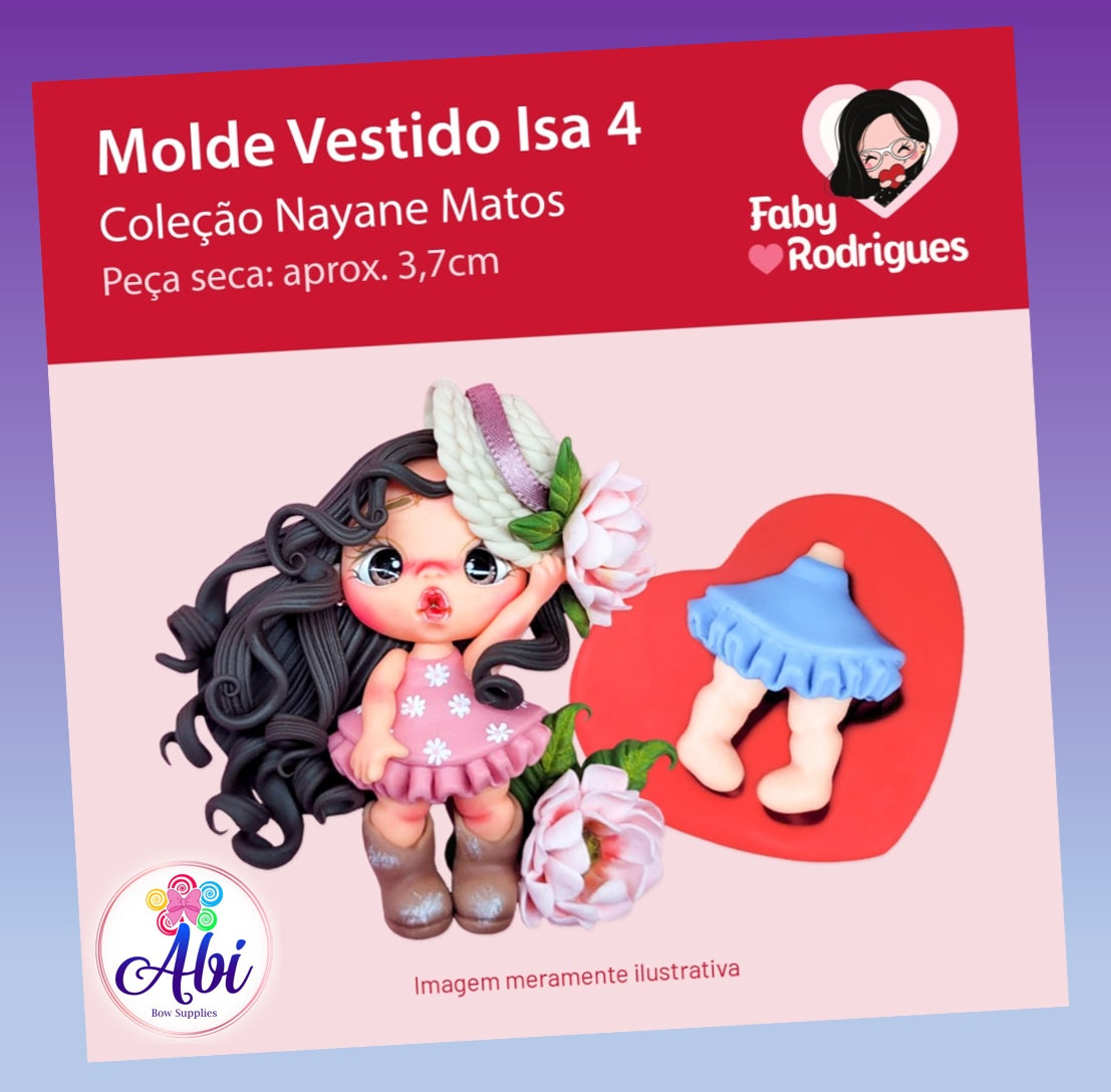 Molde de Silicon Vestido Isa 4. Faby Rodrigues