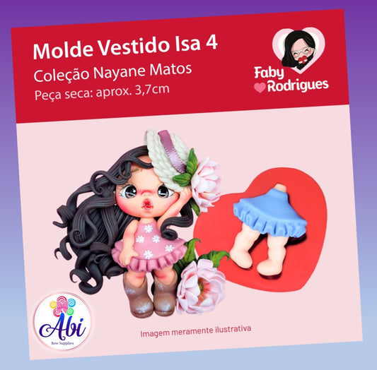 Molde de Silicon Vestido Isa 4. Faby Rodrigues