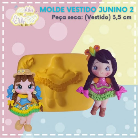 Molde de Silicon Vestido Junino 2 AC