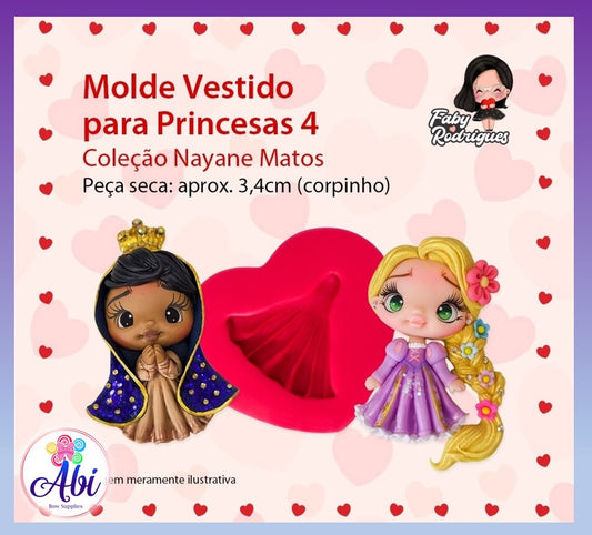 Molde de Silicon Vestidos para Princesa 4 FR