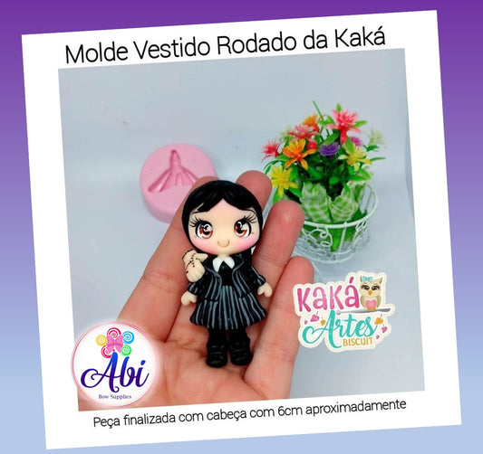 Molde de Silicon Vestido Rodado da Kaka