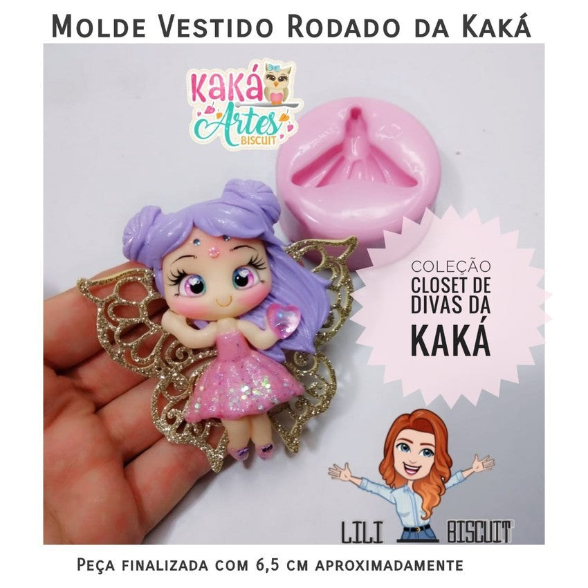 Molde de Silicon Vestido Rodado da Kaka