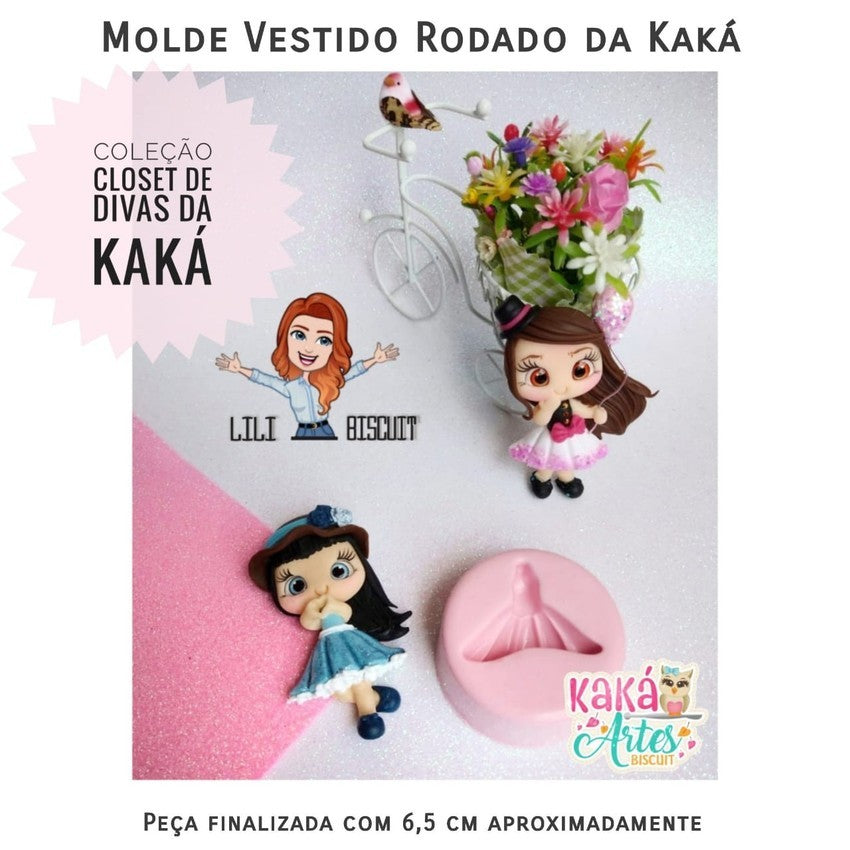 Molde de Silicon Vestido Rodado da Kaka