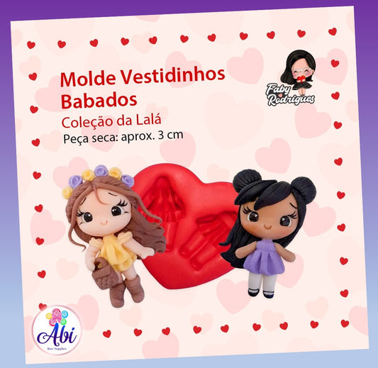 Molde de Silicon Vestidos Babados. Faby Rodrigues