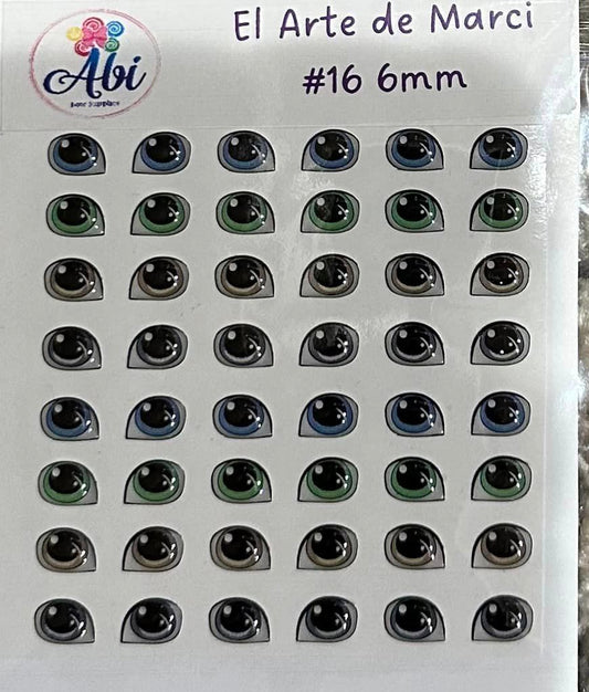 Ojos Resinados Mod 16 6mm