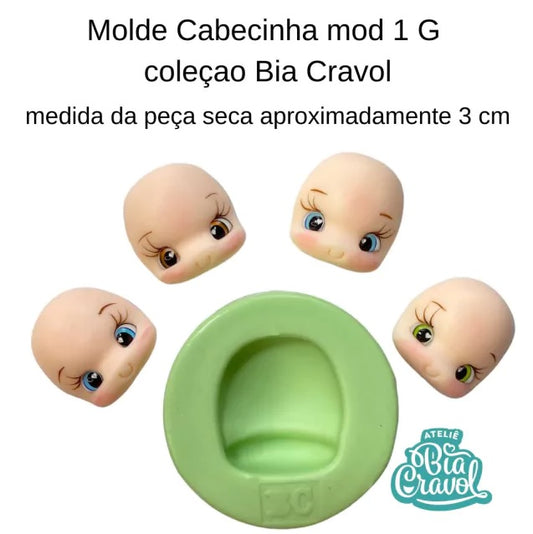 Molde de Silicon Cabecinha mod 01 Tam G cod 149